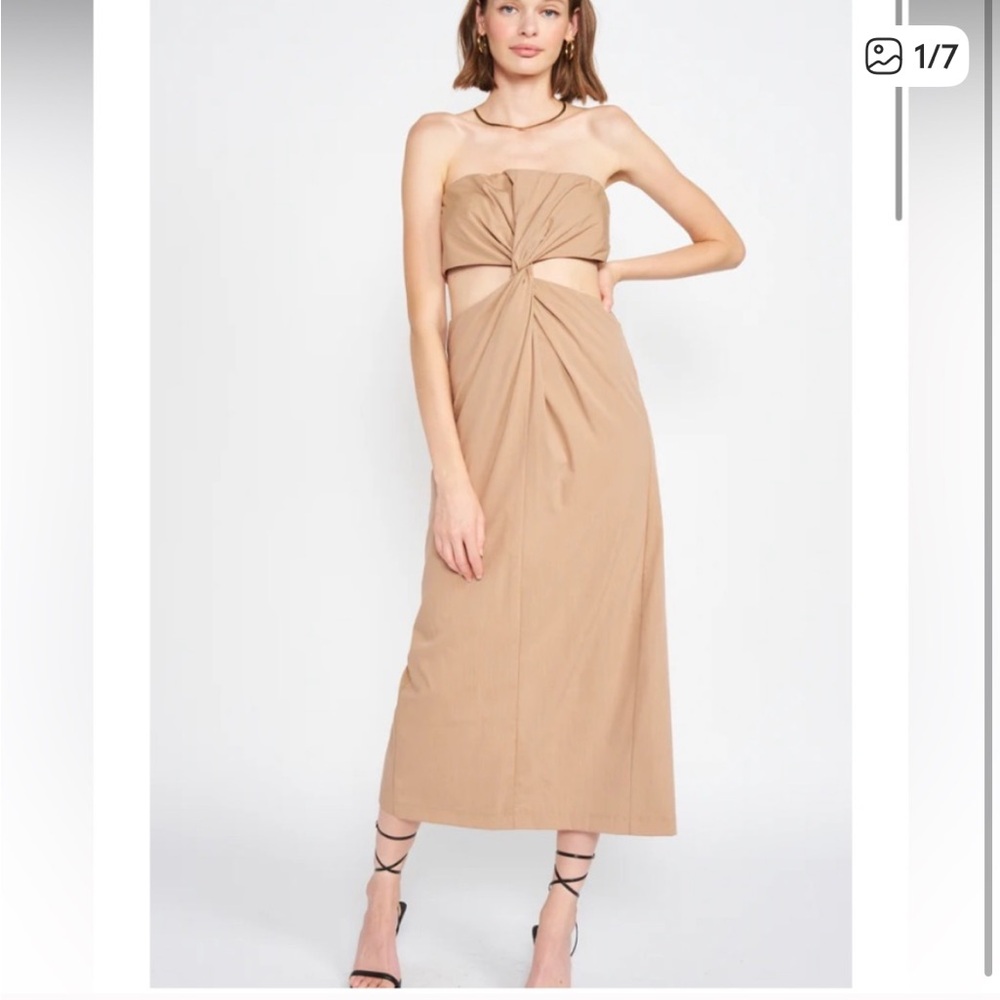 En Saison Strapless Dress with Cutouts